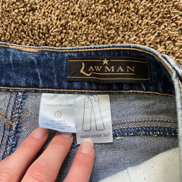 Lawman Western Rhinestone Cutout Jeans Size 5 - Picture 3 of 6